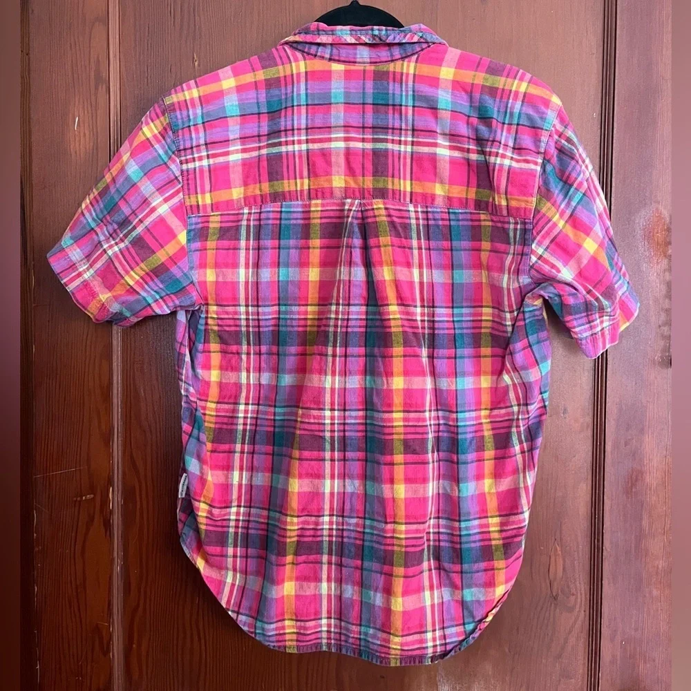 Essentials Vibrant Plaid Button Down Shirt